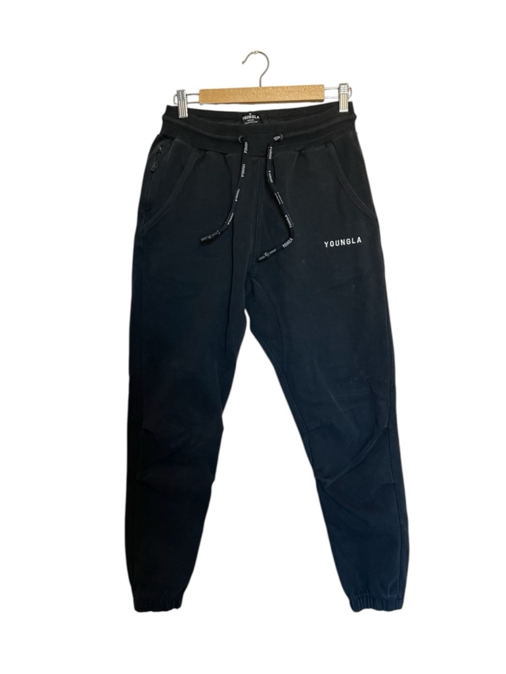 YOUNGLA Men's Black Jogger Sweatpants size Medium